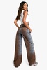 Rust Tint Wide Leg Denim Jeans