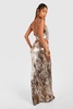 Foil Maxi Skirt With Back Strap Detail