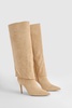 Foldover Pointed Heeled Knee High Boots