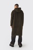 Oversized Brushed Duffle Overcoat In Khaki