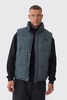 Tall Man Ripstop Funnel Neck Puffer Vest In Slate