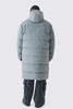 Plus Mid Length Hooded Puffer Jacket In Grey