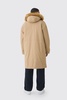 Oversized Twill Parka With Faux Fur Hood Trim In Tan