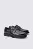 PU Cross Over Strap Detail Loafer In Black