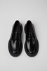 Black leather loafers for men