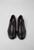 Black leather lace-up shoes for men