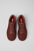 Red nubuck sneakers for men