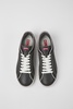 Dark gray leather sneakers for men