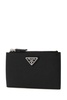 Prada Logo Plaque Zip-Up Cardholder