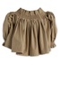 Christian Dior Gather Puff-Shoulder Cropped Blouse