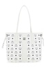 Mcm Woman White Canvas Reversible Liz Shopping Bag