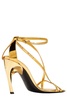 Alexander McQueen Armadillo Metallic Ankle Strap Sandals