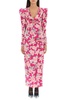 Alessandra Rich Rose Printed Long Dress