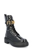 Fendi Logo Plaque Lace-Up Biker Boots