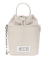 White '5a Bucket' With Chain Adjustable Shoulder Strap In Leather Woman