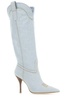 Stuart Weitzman Western-Style Pointed-Toe Denim Boots