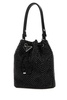 Prada Embellished Ruched Drawstring Bucket Bag