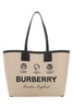 Medium leather-trimmed canvas tote bag