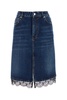 Stella McCartney Lace Detailed Denim Skirt