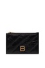 Women's Crush Long Coin And Card Holder Quilted in Black