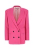 Fuchsia stretch wool oversize blazer