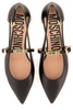 Moschino Logo Lettering Pointed-Toe Flat Shoes