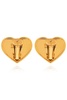 Moschino Logo-Engraved Heart Clip-On Earrings