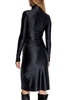 D-silver Mock Neck Midi Dress