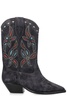 ISABEL MARANT Sleek Western Style Faded Black Leather Boots for Women