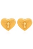 Moschino Logo-Engraved Heart Clip-On Earrings