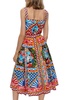 Dolce & Gabbana Carretto Printed Square Neck Midi Dress