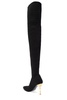 Balmain Monogram Moneta Mesh Thigh Boots