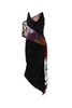 Marine Serre Asymmetric Draped Scarf-Detailed Dress