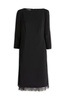 Alberta Ferretti Lace-Trim Round-Neck Dress