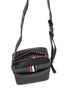 THOM BROWNE Vertical Camera Men's Handbag in Black Grained Leather with Iconic 4-Bar Detail