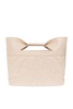 Cream White 'the Bow' Quilted Bag In Calf Leather