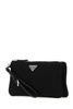 Prada Logo-Plaque Zipped Clutch Bag