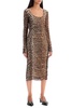 Ganni 'Animal Print Midi Dress In Mesh