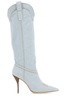 Stuart Weitzman Western-Style Pointed-Toe Denim Boots