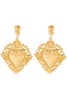 Moschino Logo-Embossed Heart Pendant Earrings