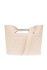 Cream White 'the Bow' Quilted Bag In Calf Leather