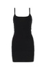 Black stretch viscose blend mini dress