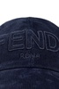 Fendi Logo Embroidered Corduroy Baseball Cap