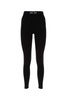 Miu Miu High Waist Logo Band Ribbed Leggings