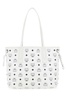 Mcm Woman White Canvas Reversible Liz Shopping Bag