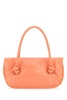 Peach pink leather small Knot Handle handbag