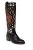 Mallo embroidered leather knee-high boots