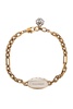 Gold-colored Chain Bracelet With Skull Detail And Logo Charm In Brass Woman