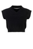 Alexander Wang Logo-Embossed Cropped Knitted Top