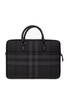 Burberry Check Pattern Logo Plaque Briefcase